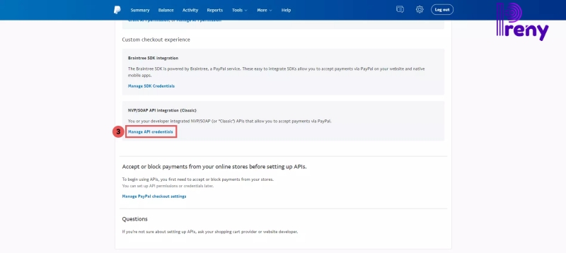 Lấy API Password và API Signature