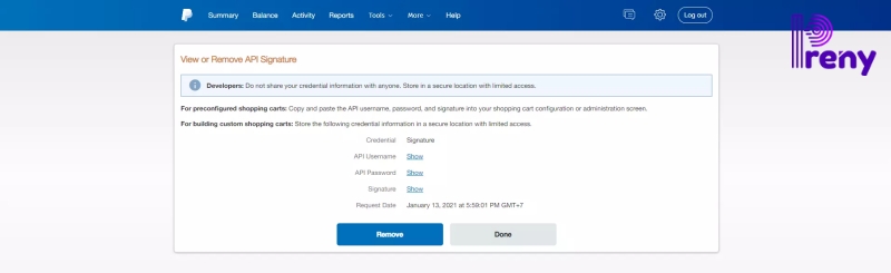 điền thông tin tích hợp paypal