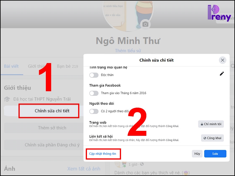 thêm instagram trên facebook bằng máy tính